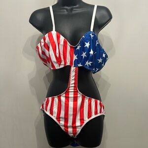 Patriotic Stars and Stripes One Piece Size XL